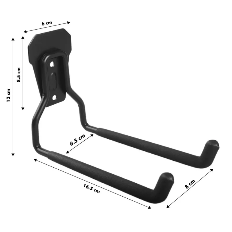 Prie sienos tvirtinamas plieninis garažo kablys MACLEAN MC-440 — 35 kg keliamoji galia