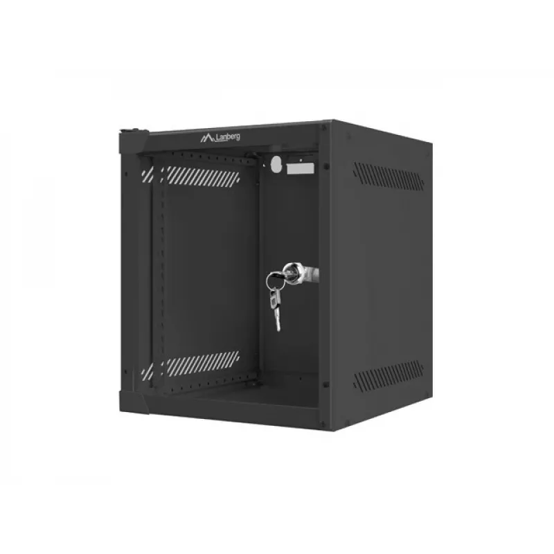 Ant sienos montuojamas stovas LANBERG WF10-2306-10B — 6U, 280×310×336 mm, gylis 238 mm, juoda, 20 kg talpa