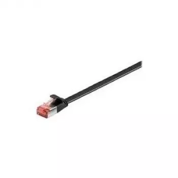 Wentronic Goobay CAT 6 plokščias komutacinis kabelis, U/FTP, juodas, 15 m – varinis (94238)