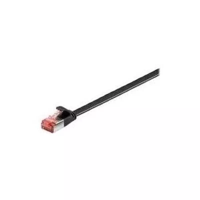 Wentronic Goobay CAT 6 plokščias komutacinis kabelis, U/FTP, juodas, 15 m – varinis (94238)