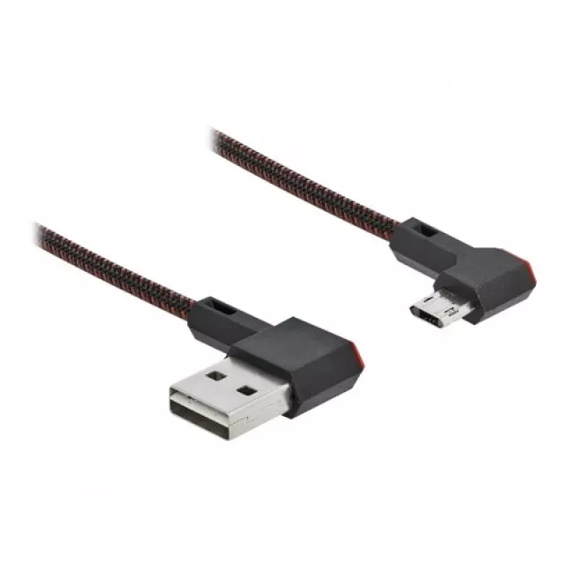 DeLOCK EASY-USB 2.0 laidas USB-A kištukas į Micro-B kištukas kampuotas 0,2 m juodas