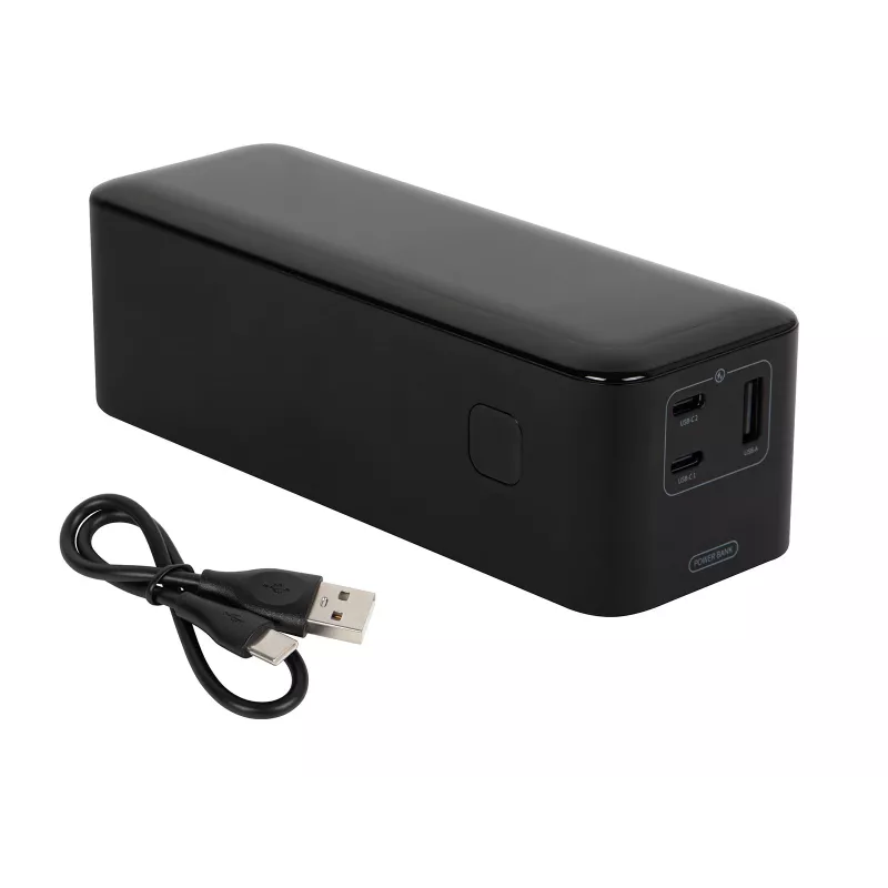Power bank BLOW AIR99.9 27000mAh PD 140W LCD — 2× USB‑C, 1× USB‑A, 27000 mAh, 140 W bendra galia