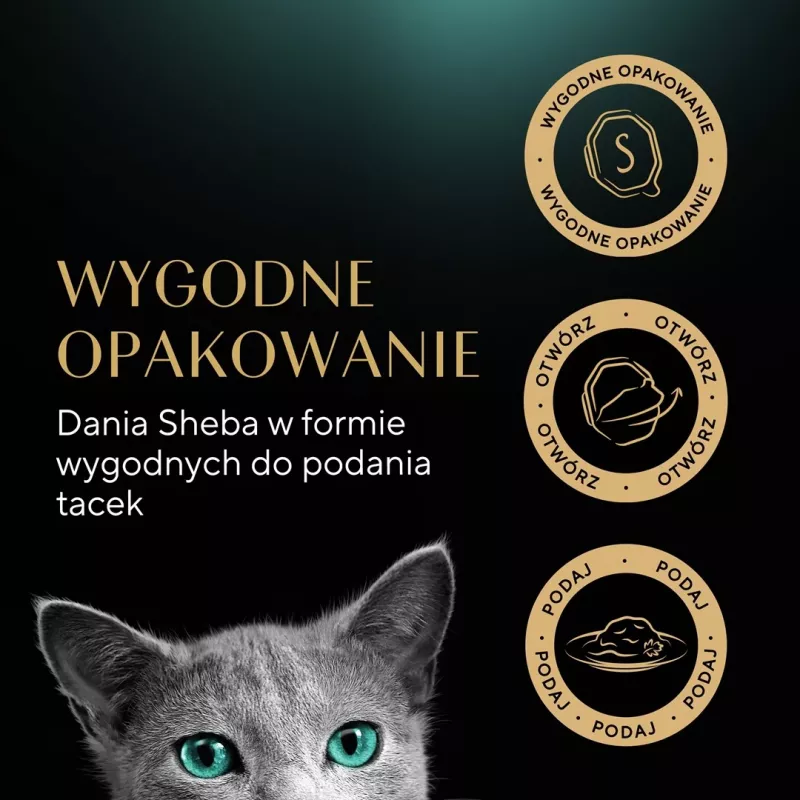 Šlapias kačių maistas Sheba padėkle padaže Paukštiena (vištiena, kalakutiena) 32 x 85 g padėklai