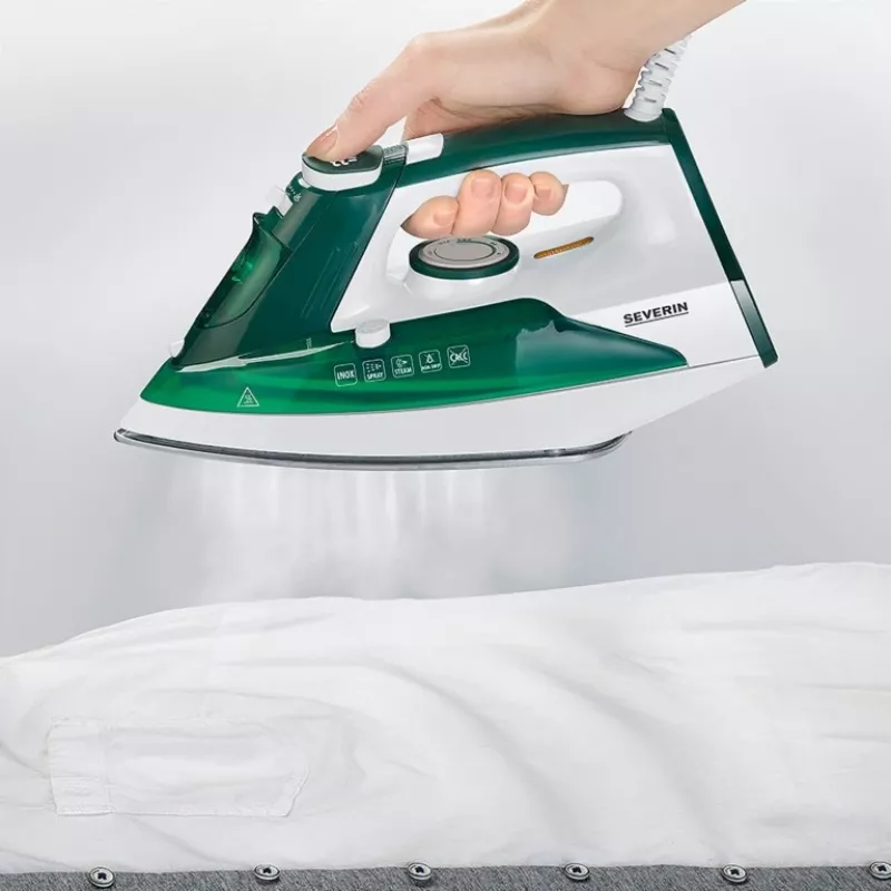 Severin BA 3261 lygintuvas Garinis lygintuvas Keraminis padas 2400 W Balta, Žalia