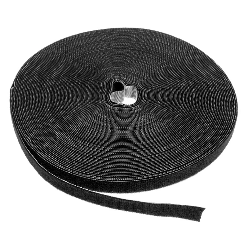LABEL THE CABLE LTC PRO Roll Strap, dvipusis kabliukų ir kilpų ritinys, 25 m, juoda