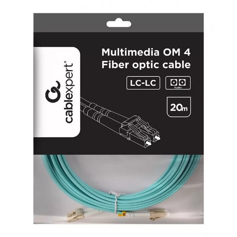 Daugiamodis dupleksinis kabelis OM4 50/125, LC/LC, 20 m
