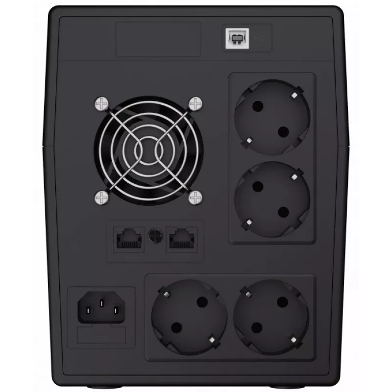 Nepertraukiamo maitinimo šaltinis Green Cell UPS05 — linijinės interaktyvus 2 kVA / 1200 W, 5x F tipo lizdai, LCD, USB, RJ-45