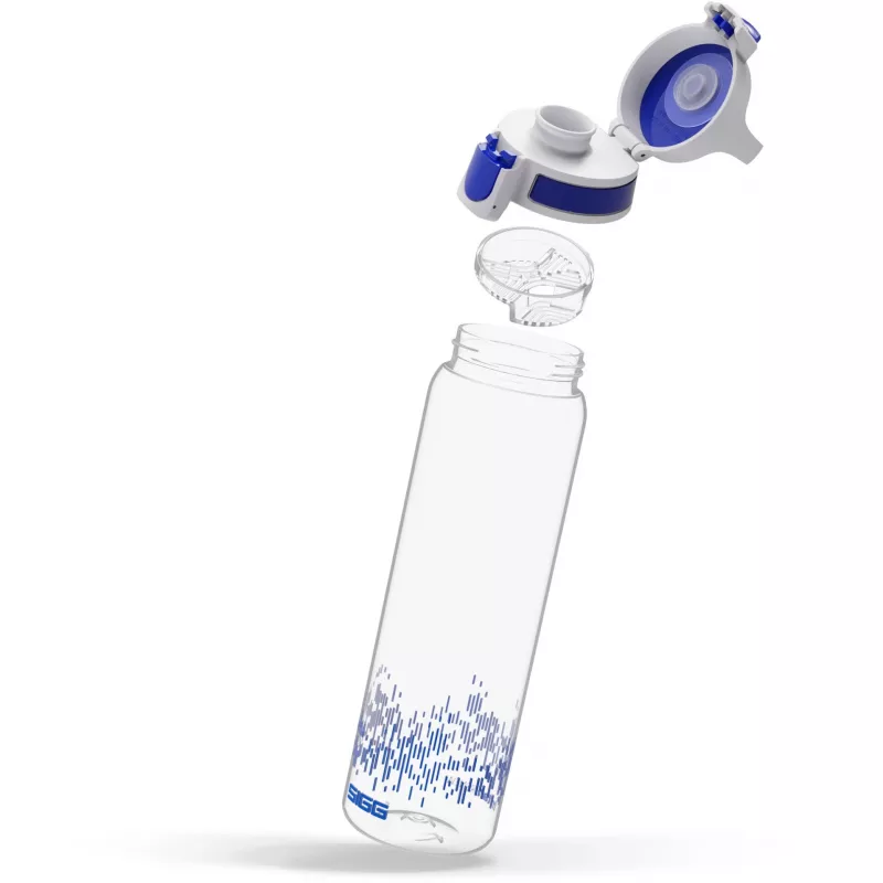 vandens butelis Total Clear One MyPlanet Blue 0,75 L permatomas / tamsiai mėlynas, vienos rankos uždarymas ONE
