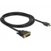 DeLOCK - Vaizdo kabelis - Vieno kanalo - HDMI / DVI - DVI-D (V) į HDMI (V) - 2 m - Triguba izoliacija - Juoda - Varžtai nykščiams