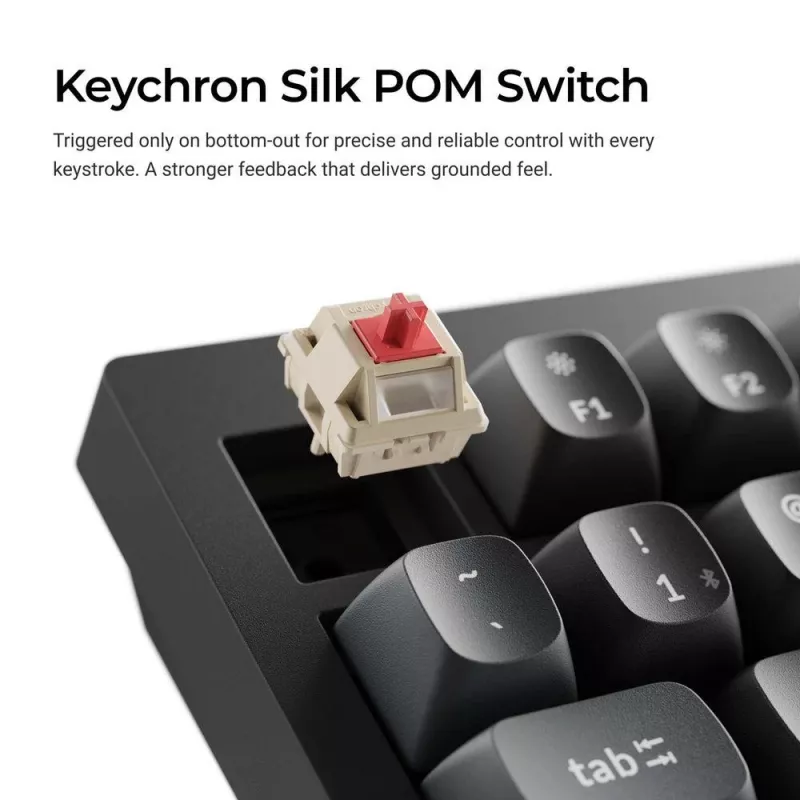 Mechaninė klaviatūra Keychron V1 Ultra 8K — 75% formato, QWERTY, Bluetooth, RGB, juoda