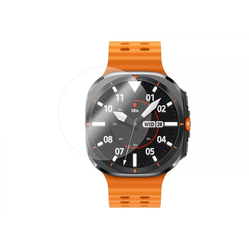 Grūdinto stiklo ekrano apsauga FIXED, skirta Samsung Galaxy Watch Ultra — skaidri, 2 vnt.