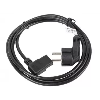 Maitinimo laidas LANBERG CA-C13C-12CC-0018-BK, 2 m, C13 lizdas prie CEE7/7, juodas, kampuotas C13