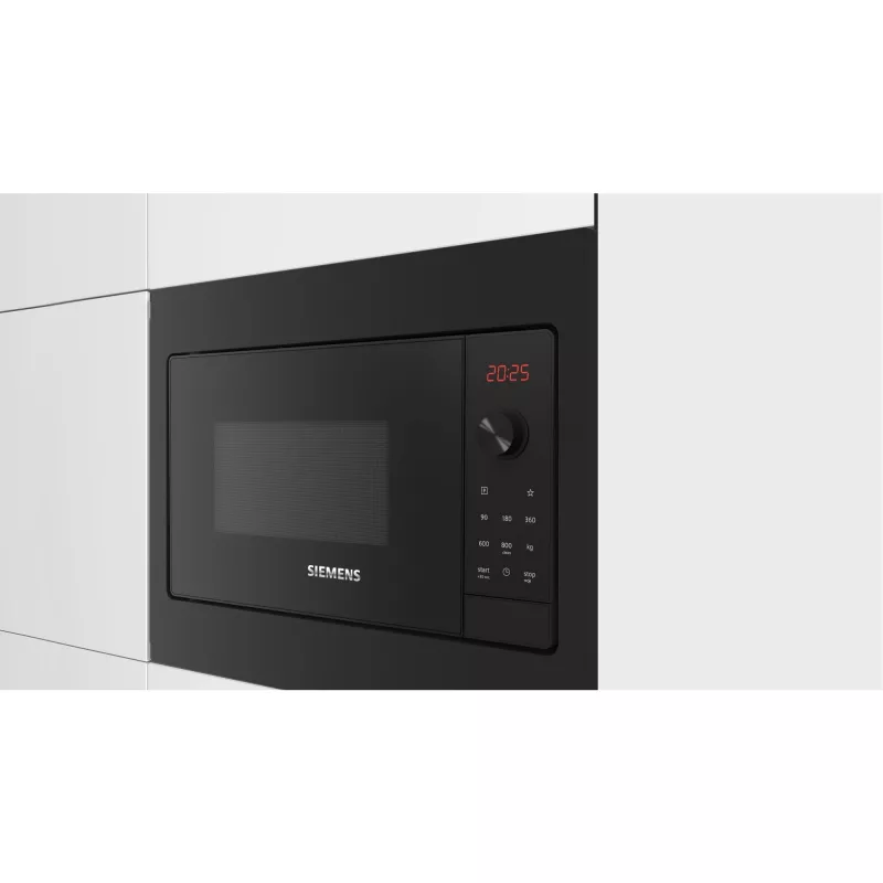 Siemens iQ300 BF523LMB3 mikrobangų krosnelė Juoda, Nerūdijantis plienas Solo mikrobangų krosnelė Įmontuojama 20 L 800 W