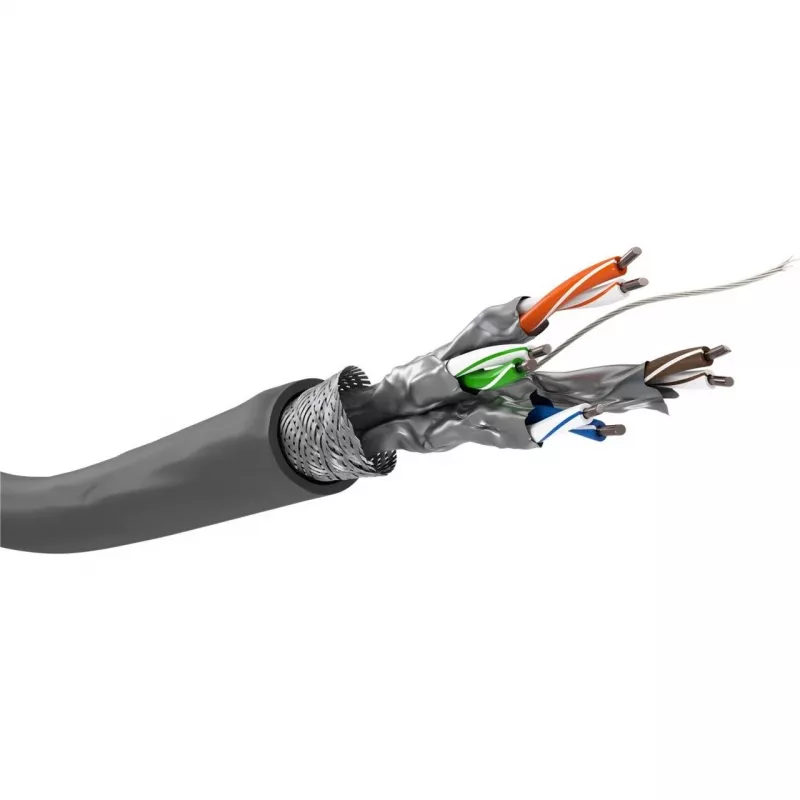 Wentronic Goobay CAT 6 tinklo kabelis, S/FTP (PiMF), pilkas, 305 m – CCA vario mišinys, AWG 23/1 (vientisas), PVC (95696)