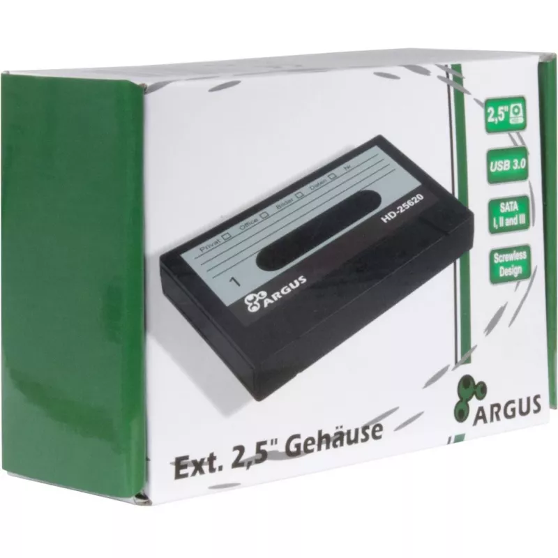 HDD dėklas Inter-Tech HD-25620 juodai balta 2.5 colio