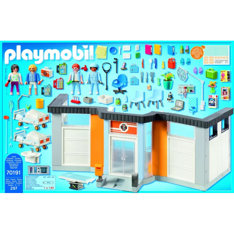 Žaislinė figūrėlė Playmobil 70191 Įrengtas ligoninės korpusas, 297 dalys