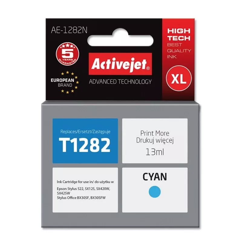 Activejet AE-1282N rašalas (pakaitalas Epson T1282; Supreme; 13 ml; žydras)