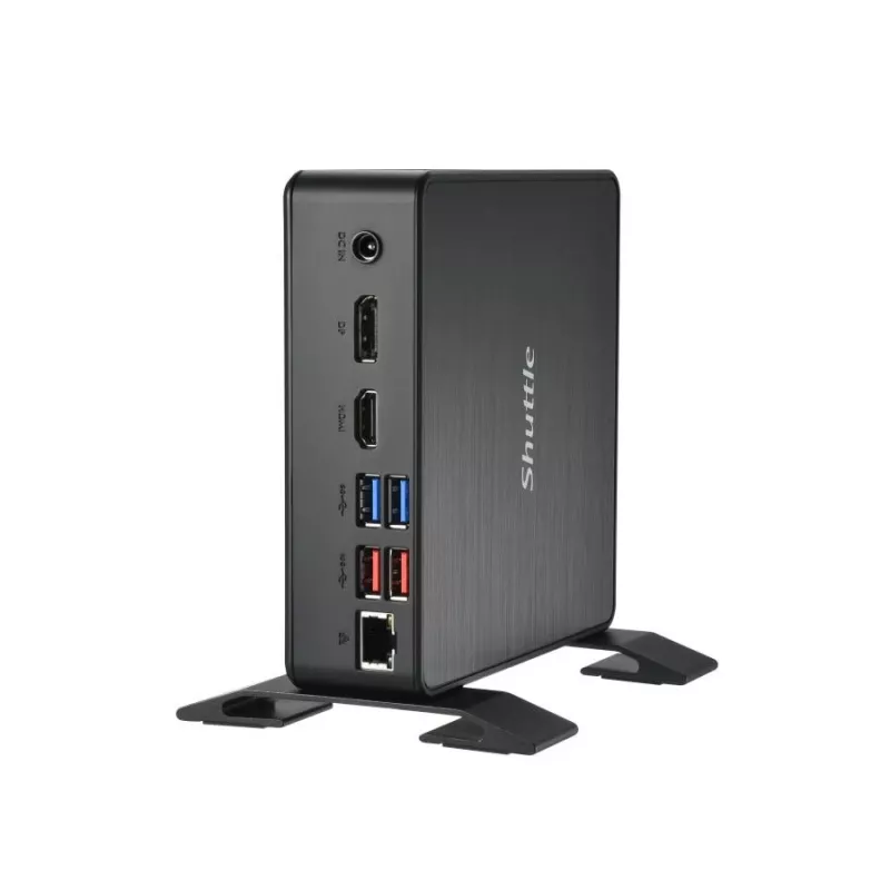 Shuttle XPC Nano PC NC40U, Intel Celeron 7305U, 1x HDMI, 1x DP, 1x USB-C/DP, 6x USB3.2, 1x 2,5 colio lizdas, 2x M.2, 1x LAN, RAID, 24/7 nuolatinis veikimas, įsk. VESA ir stovą
