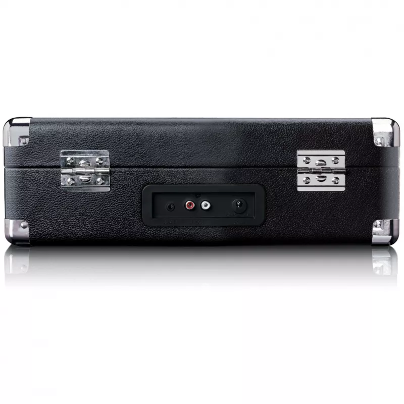 Pavarų diržu varomas patefonas Lenco TT-115 Black — nešiojamas lagamininis grotuvas, Bluetooth 5.0, USB įrašymas, 33/45/78 aps./min.