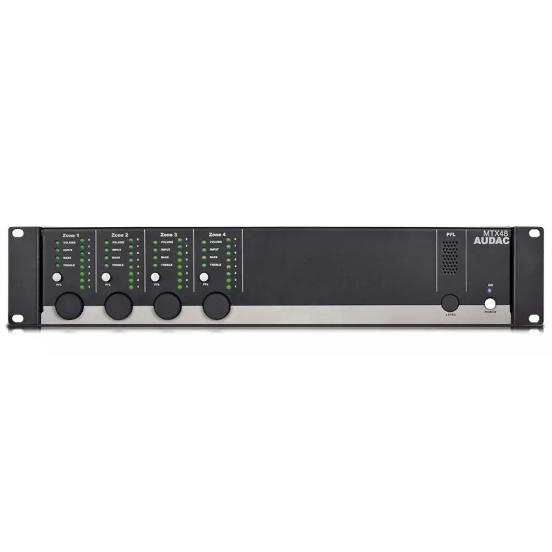 AUDAC MTX48 garso stiprintuvas Namų Juoda 80 dB SNR 20-20000 Hz