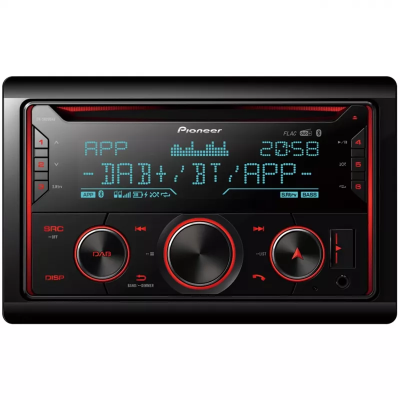 Automagnetola Pioneer FH-S820DAB, juoda, 200 W, Bluetooth