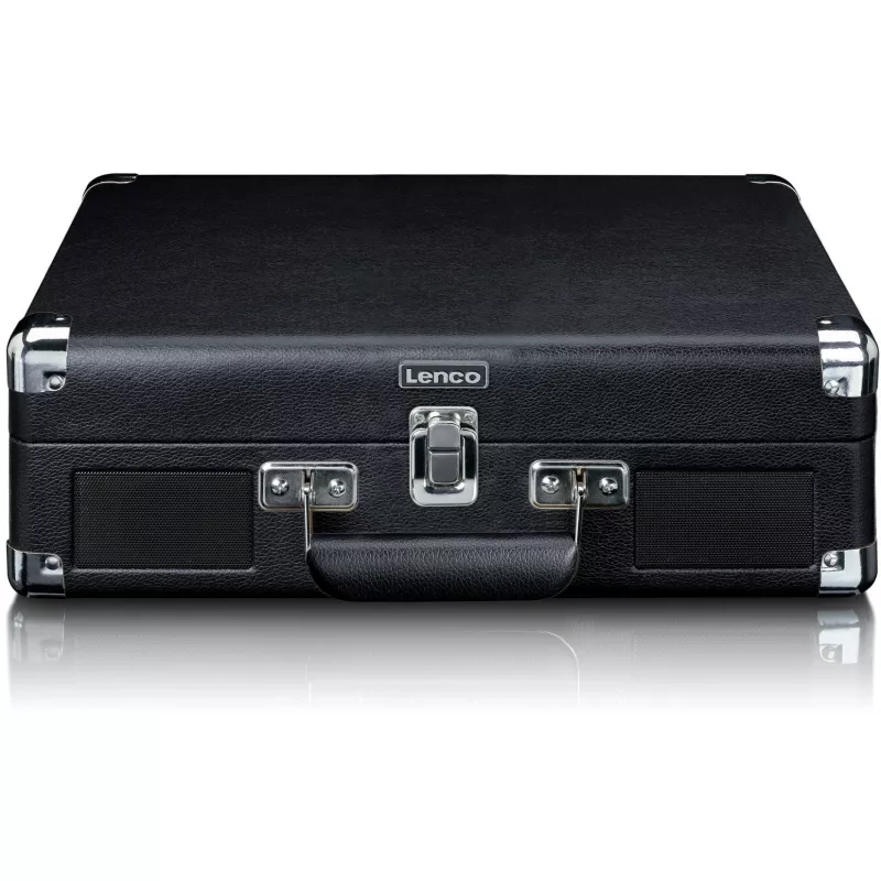 Pavarų diržu varomas patefonas Lenco TT-115 Black — nešiojamas lagamininis grotuvas, Bluetooth 5.0, USB įrašymas, 33/45/78 aps./min.