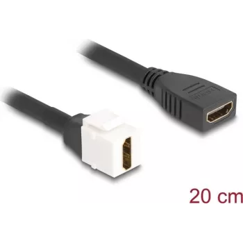 DeLOCK keystone modulio kabelis HDMI, jungtis-jungtis, 8K 60 Hz, 20 cm, juodas