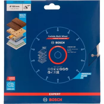 Pjovimo diskas Bosch EXPERT Carbide MultiWheel 180 mm Ø, anga 22,23 mm