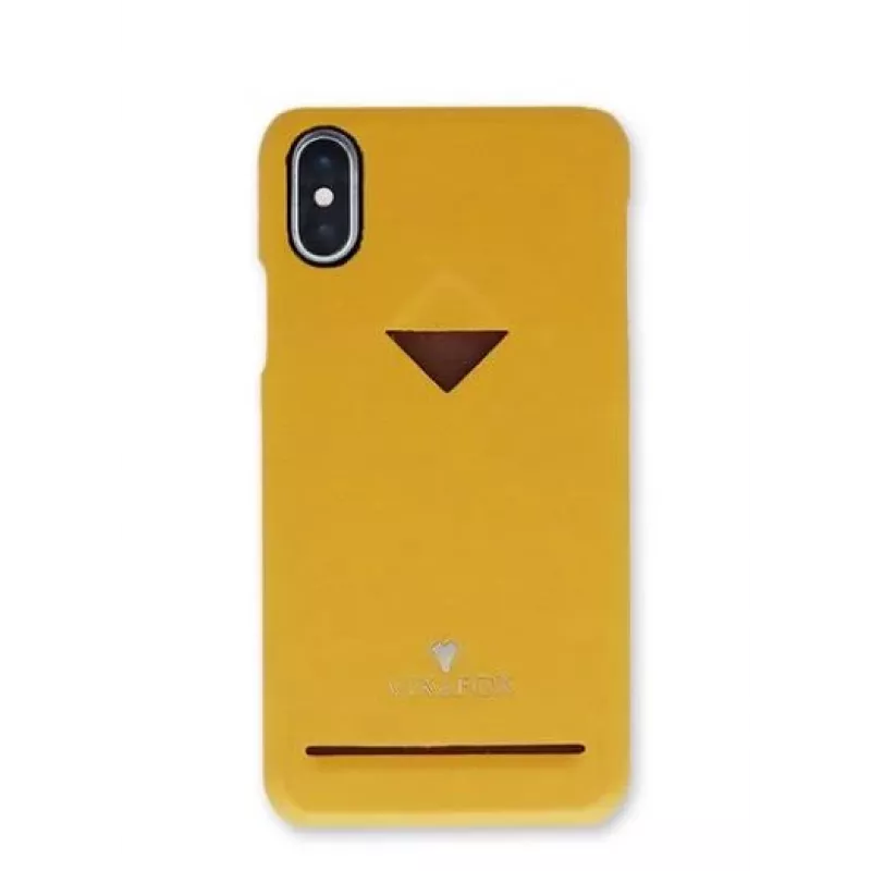 VixFox galinio dangtelio dėklas iPhone X/XS, garstyčių geltonumo, su kortelės lizdu
