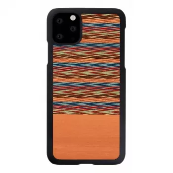man and wood dėklas išmaniajam telefonui, skirtas iPhone 11 Pro Max — rudas langelis, juodas apvadas