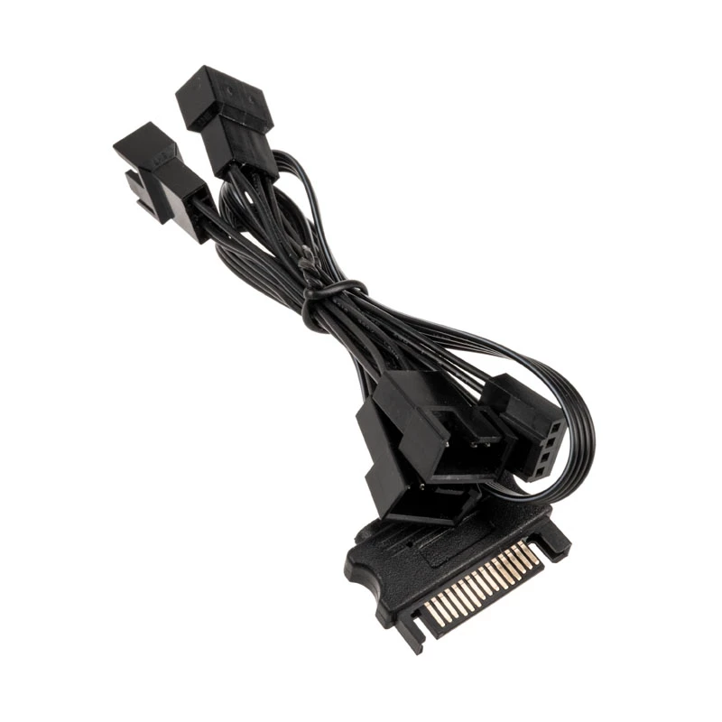 Ventiliatoriaus skirstymo laidas Kolink 1-į-4 PWM 35 cm, 4 kontaktų PWM į 4×4 kontaktų PWM + SATA