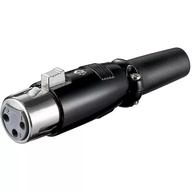 Wentronic Goobay mikrofono mova, 3 kontaktų – korpusas juodas (11680)