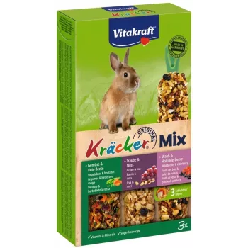 Smulkus gyvūnų skanėstas Vitakraft 25227 — triušių vynuogių, vaisių, daržovių ir graikinių riešutų mišinys, 160 g