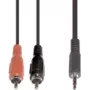 Garso kabelis e+p B 113/2 2,5 m 2 x RCA – 3,5 mm, juodas