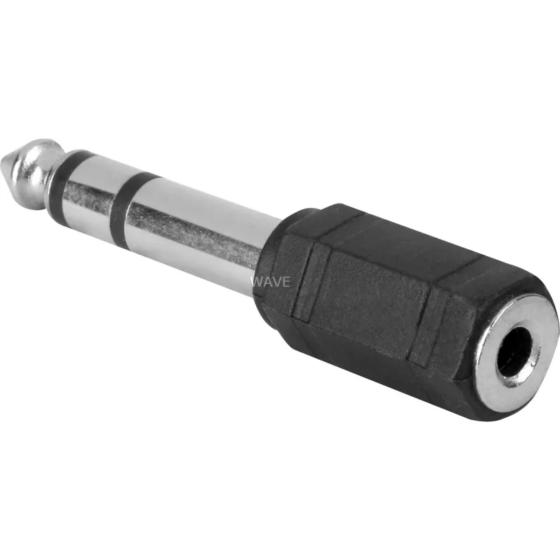 Adapteris 3,5 mm -> 6,3 mm (juoda/sidabrinė)
