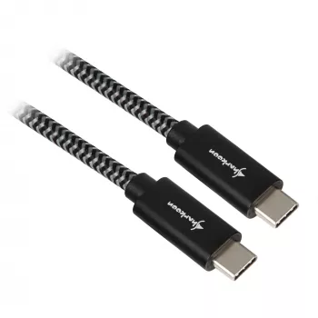 USB 3.2 Gen 2 laidas, USB-C kištukas > USB-C kištukas (juoda/pilka, 0,5 metro, apipintas)
