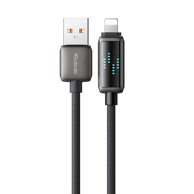 USB-A į Lightning laidas Mcdodo CA-5250 su LED įkrovimo ekranu, 1,2 m