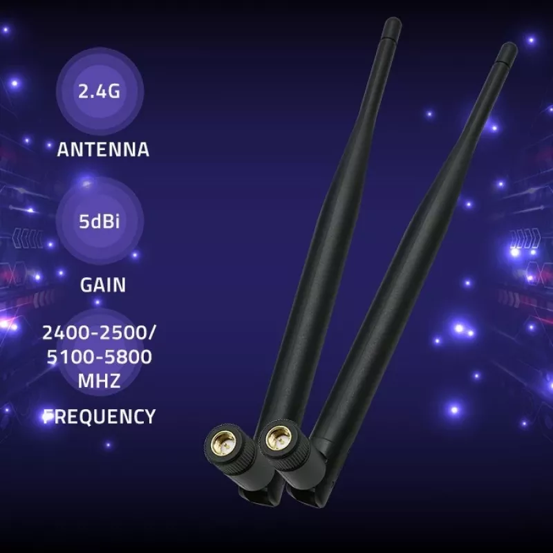 Vidinė „Wi‑Fi“ antena QOLTEC 57046, dviejų diapazonų 2,4–2,5 GHz ir 5,1–5,8 GHz, 5 dBi, 50 Ω
