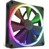 Korpuso ventiliatorius NZXT F140 RGB 14 cm, juodas, 500–1800 RPM, Fluid Dynamic Bearing, 4-pin, 18 šviesos diodų