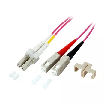 GoodConnections komutacinis kabelis LWL Duplex OM4 (Multimode, 50/125) LC/SC, LSZH, reversible polarity, 1m,