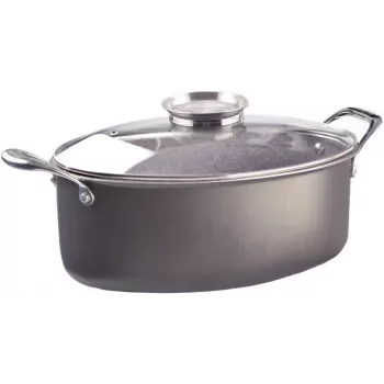 Puodas Pensofal Invictum Professional Oval 32 cm su 2 rankenomis ir stikliniu dangčiu