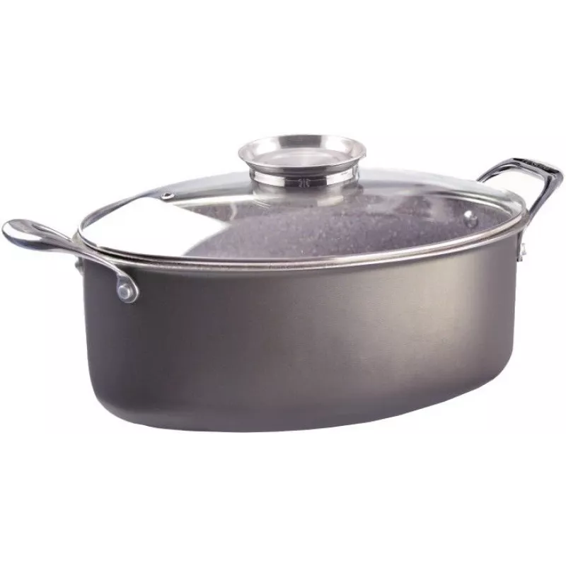 Puodas Pensofal Invictum Professional Oval 32 cm su 2 rankenomis ir stikliniu dangčiu