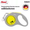 Ištraukiamas pavadėlis Flexi New NEON 5 m - juostinis pavadėlis, mažiems šunims iki 15 kg, juoda/geltona