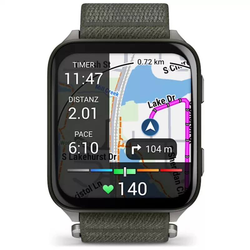 Garmin Venu X1 5,08 cm (2 colių) AMOLED skaitmeninis 448 x 486 pikselių jutiklinis ekranas pilkas su Wi-Fi GPS (palydovinis)