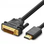 UGREEN DVI-HDMI adapterio laidas HD106 — DVI (kištukas) į HDMI (kištukas), 1,5 m, FHD 1080p / 3840×2160