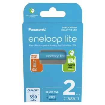 Įkraunamos baterijos PANASONIC ENELOOP LITE AAA 550 mAh 2 vnt. (BK-4LCCE/2CP)