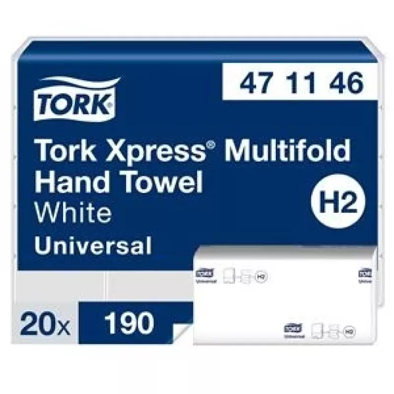 Lankstomas rankšluostinis popierius Tork Xpress Multifold Universal H2 2 sluoksnių, 23,4 x 21,3 cm (20 vnt.)