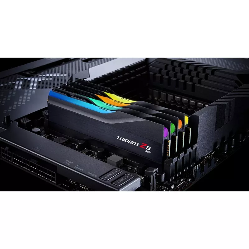 DIMM 32 GB DDR5-6000 (2x 16 GB) Dual-Kit, Arbeitsspeicher schwarz, F5-6000J3238F16GX2-TZ5RK, Trident Z5 RGB, INTEL XMP