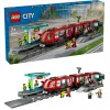 LEGO City miesto tramvajaus ir stoties vaidmenų žaidimo statybų rinkinys vaikams su žaisliniu tramvajumi, dovana berniukams ir mergaitėms nuo 7 metų, kurie mėgsta transporto priemones