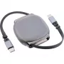 USB-C laidas InLine 35850, 100W galios tiekimas, 0,80 m, juoda/pilka